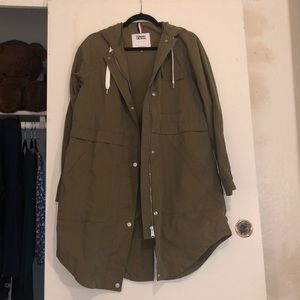 Tommy Hilfiger oversized raincoat with hood.